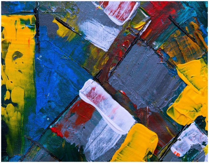 An engaging abstract painting featuring vivid colo