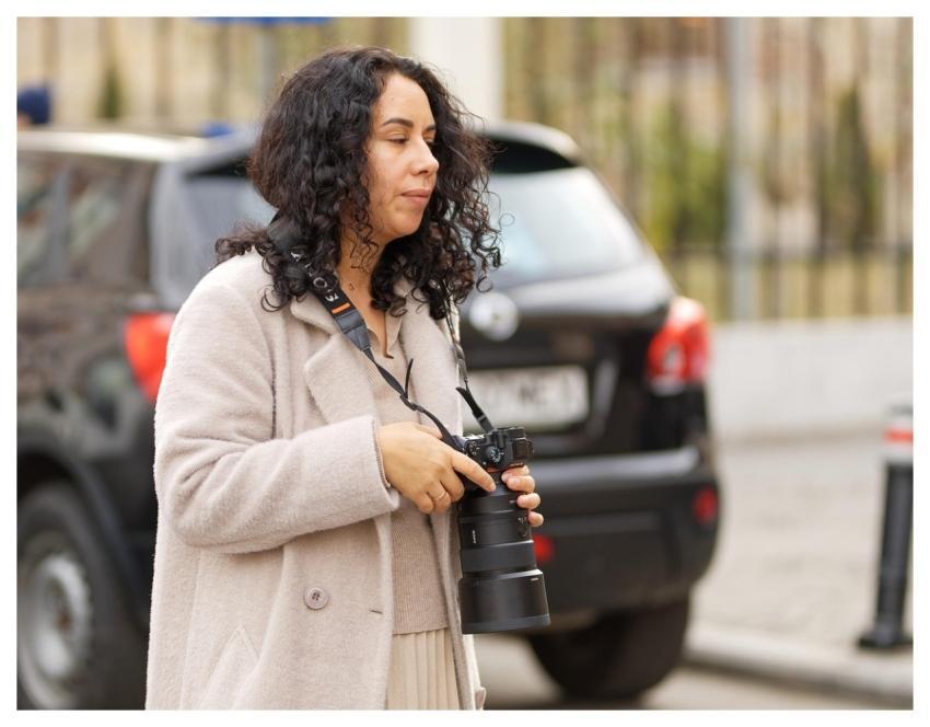 Woman Photographer Digital Camera The Street