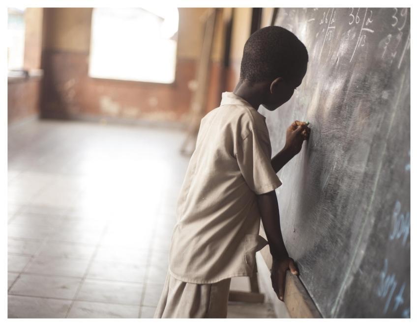 Boy Writing Education Young Classroom