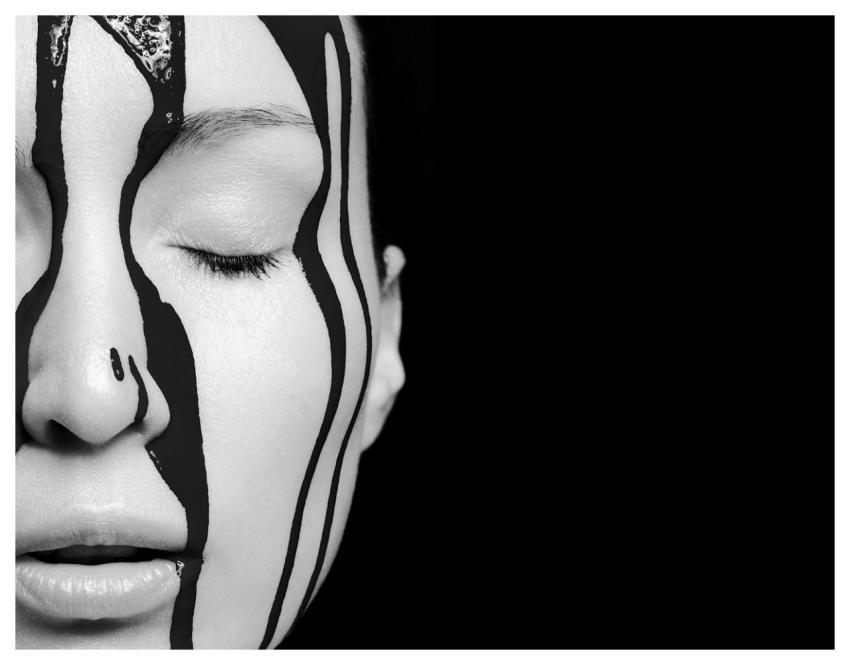 Black Color Liquid Over