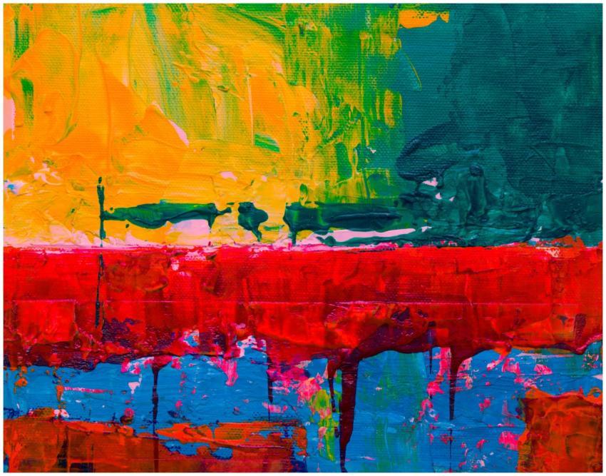 Dynamic and colorful abstract painting showcasing