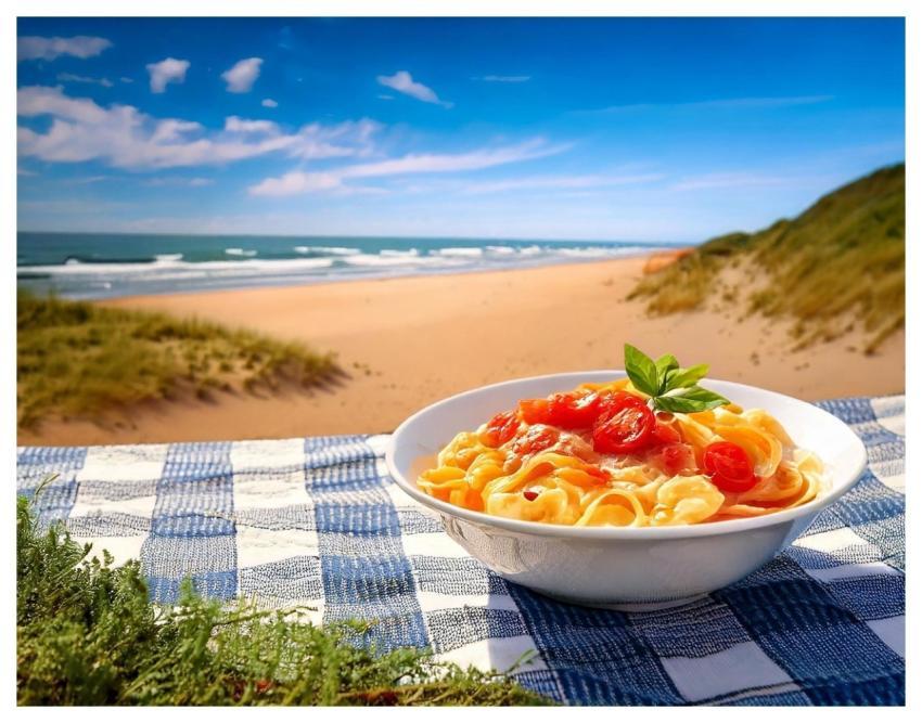 Salmon Pasta Sea Beach