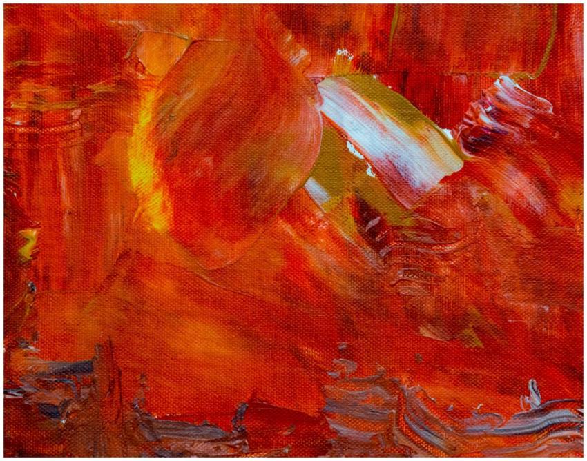 Dynamic abstract expressionism artwork featuring b