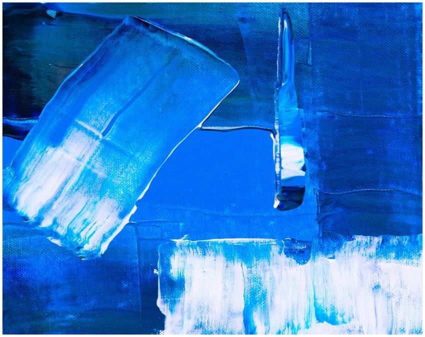 Abstract blue acrylic painting showcasing vibrant