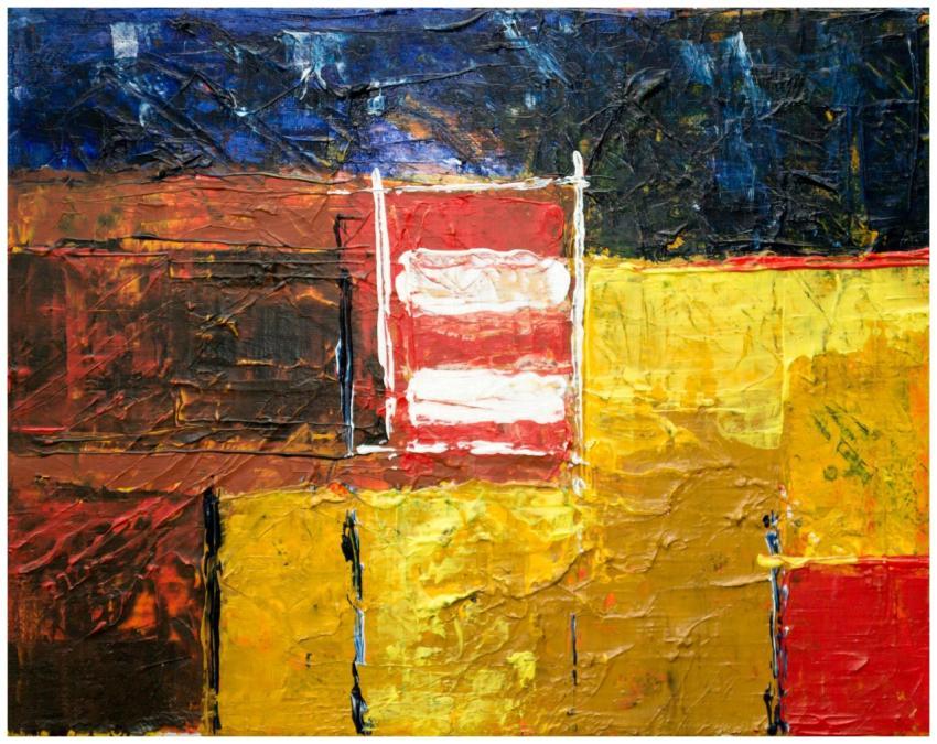 Colorful abstract acrylic painting with rich textu