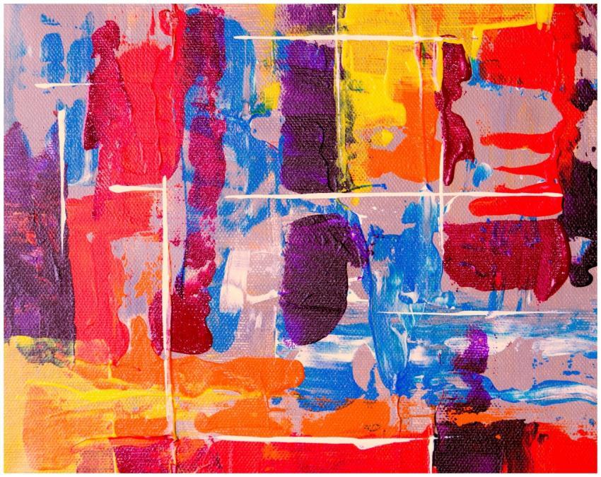 Colorful abstract artwork with vibrant paint strok