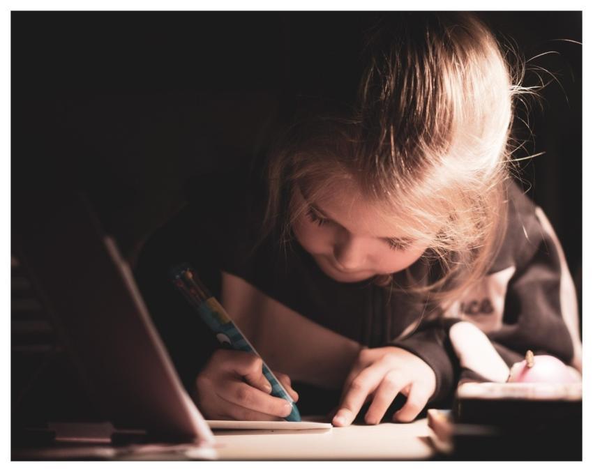 Child Girl Writing Student