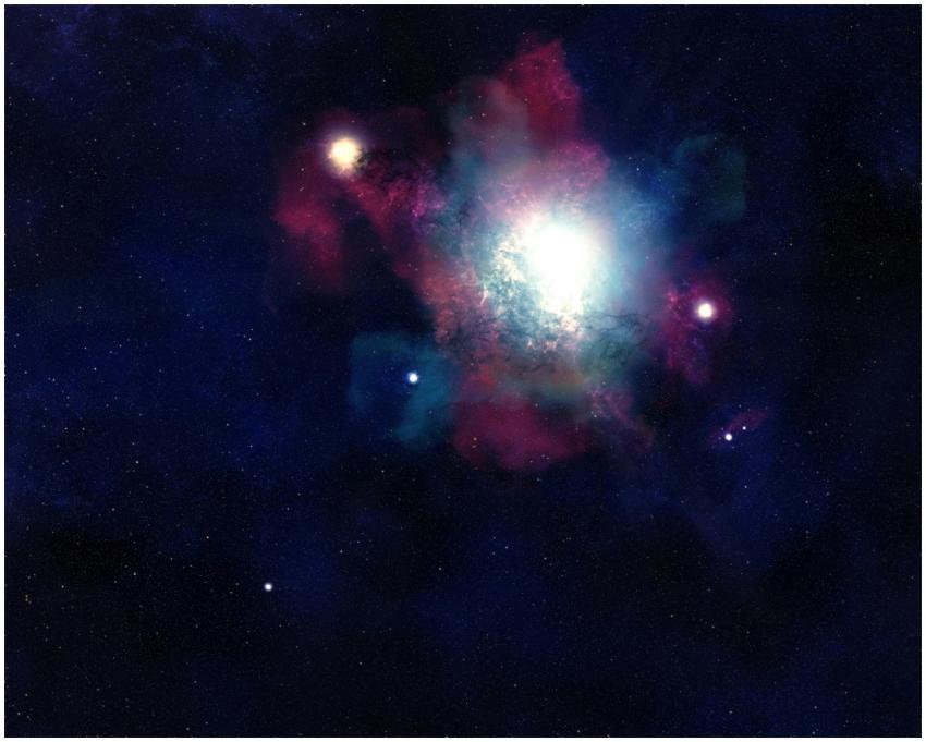 A stunning cosmic view highlighting vibrant nebula