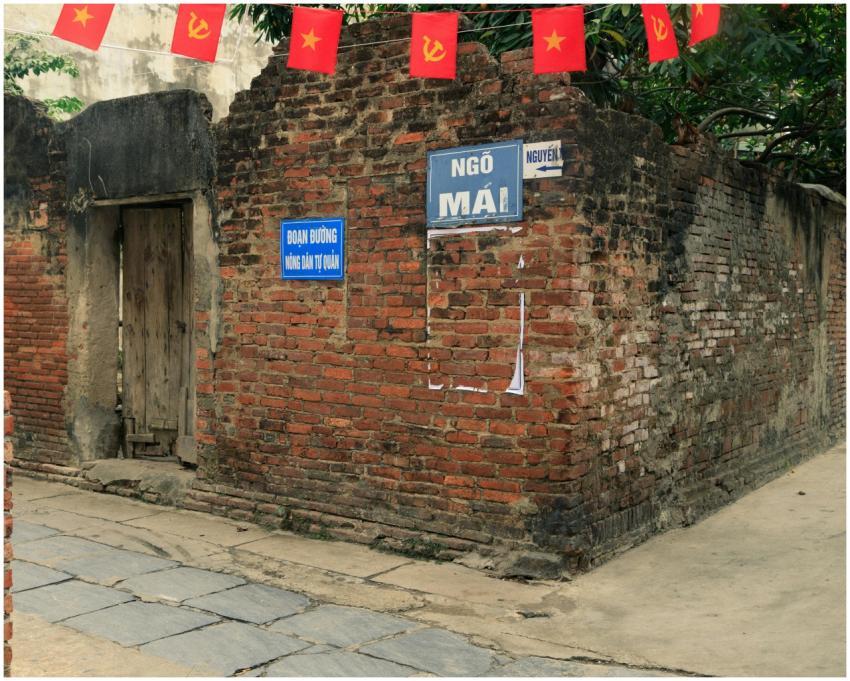 Explore the rustic charm of an old brick wall in B