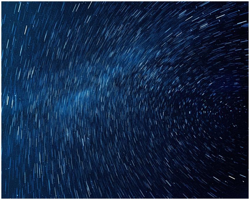 Captivating view of rotating star trails in a clea