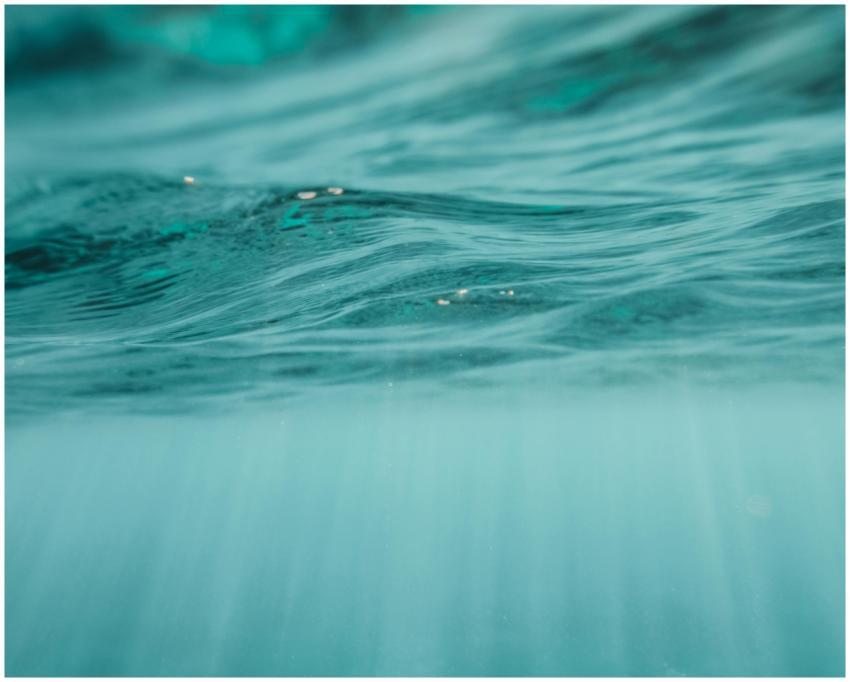 Calm underwater view of ocean waves showcasing ser