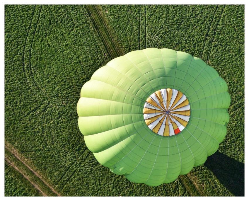 Hot Air Balloon Ball Sky View Green