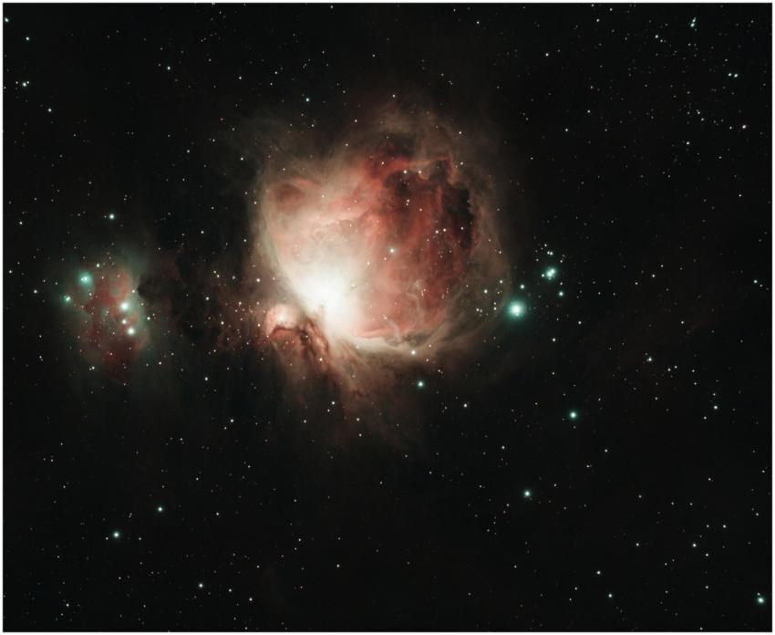 Capture of the Orion Nebula at night, highlighting