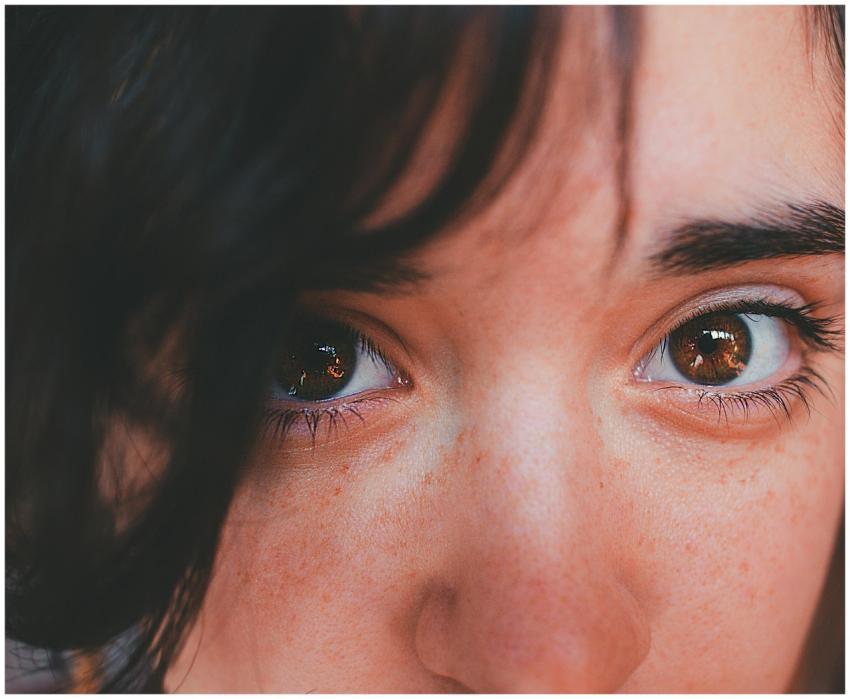 Intimate close-up portrait focusing on expressive