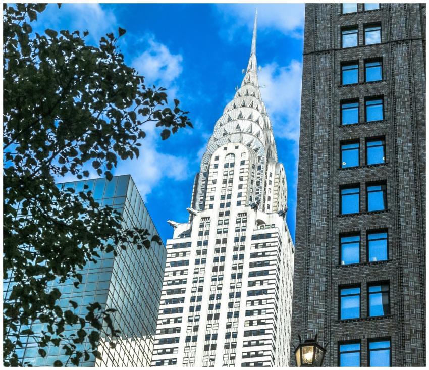 View of the Chrysler Building in Manhattan, highli