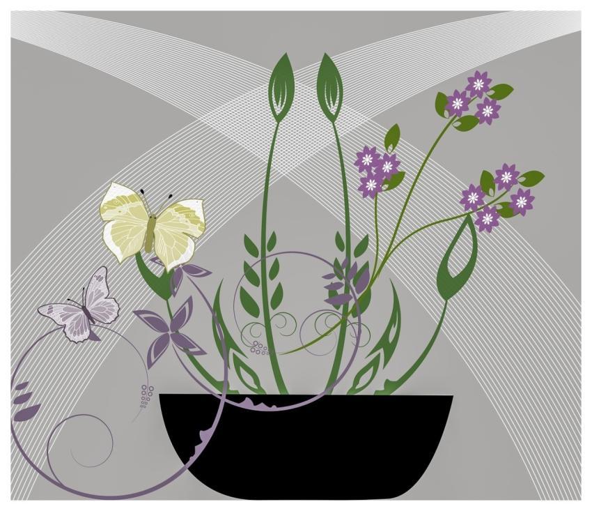 Flowers Butterflies Flower Pot Fauna