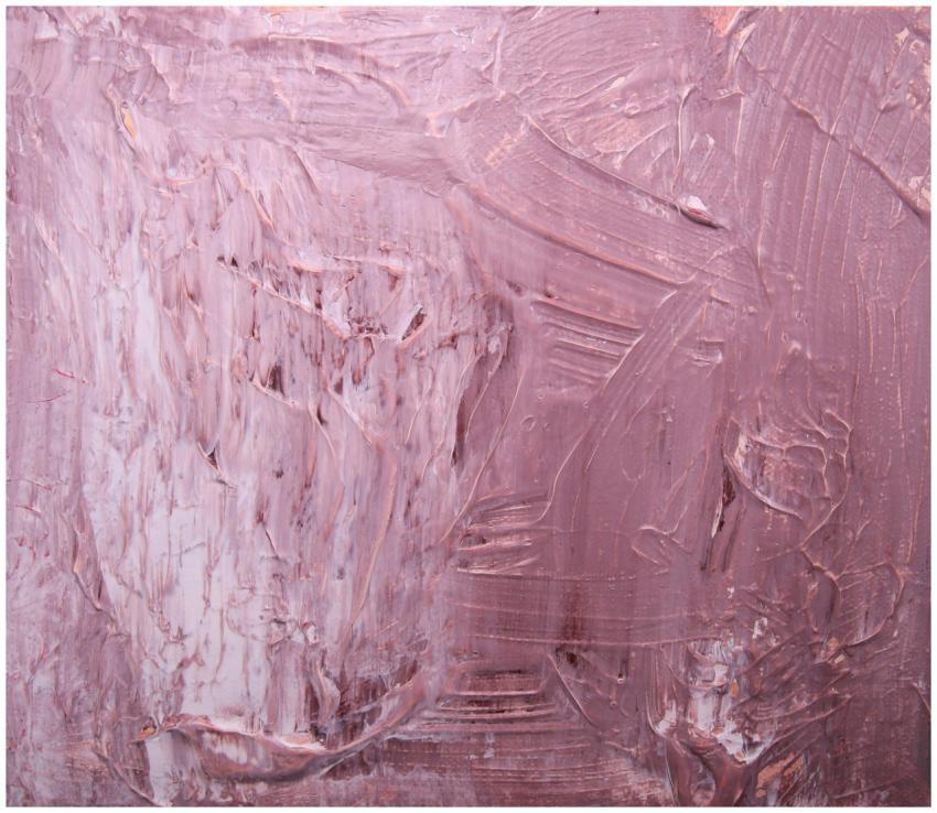 Close-up of a pink textured abstract painting with