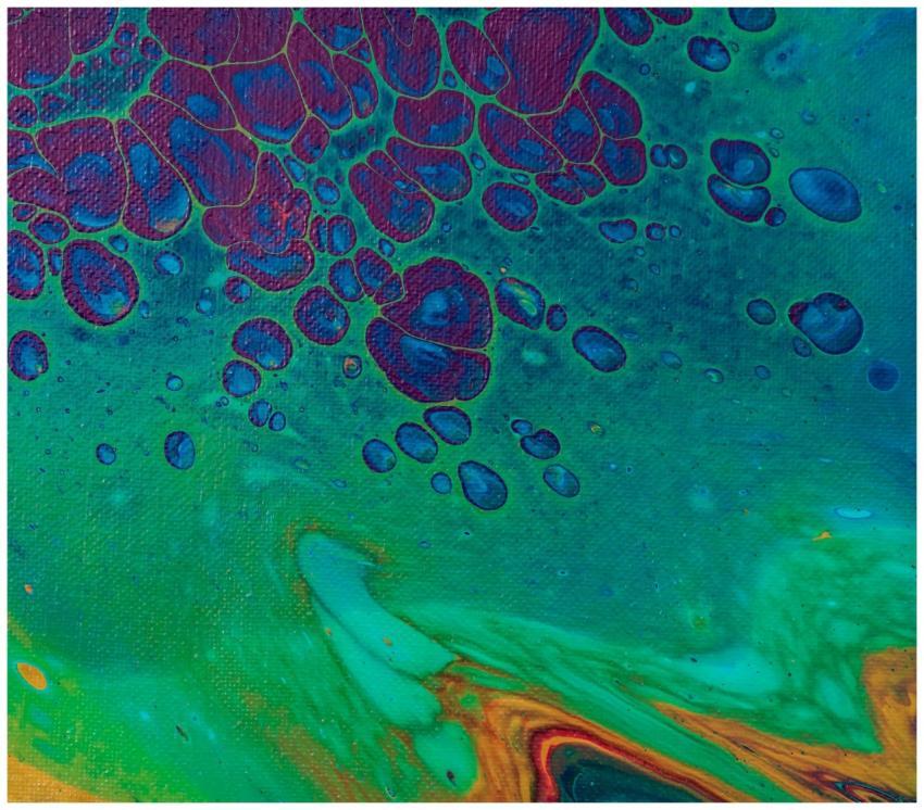 Colorful abstract fluid art painting with vibrant