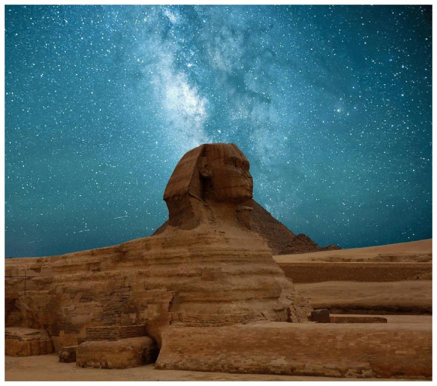 The Great Sphinx of Giza beneath a captivating Mil