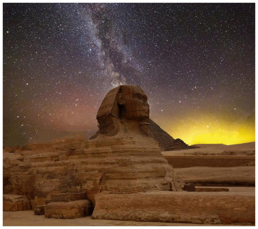 Stunning capture of the Great Sphinx of Giza benea