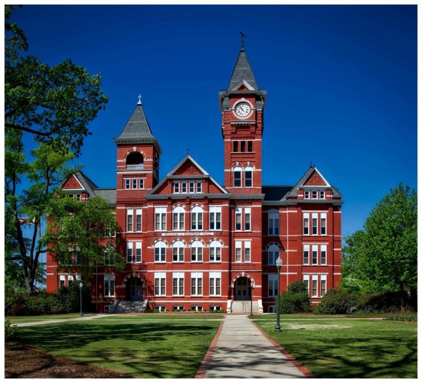 Front view of Samford Hall, Auburn University, wit