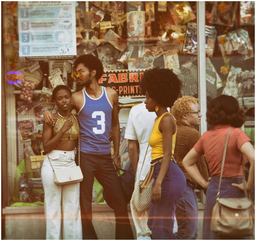 Vintage style group outside a shop in Brooklyn, ca
