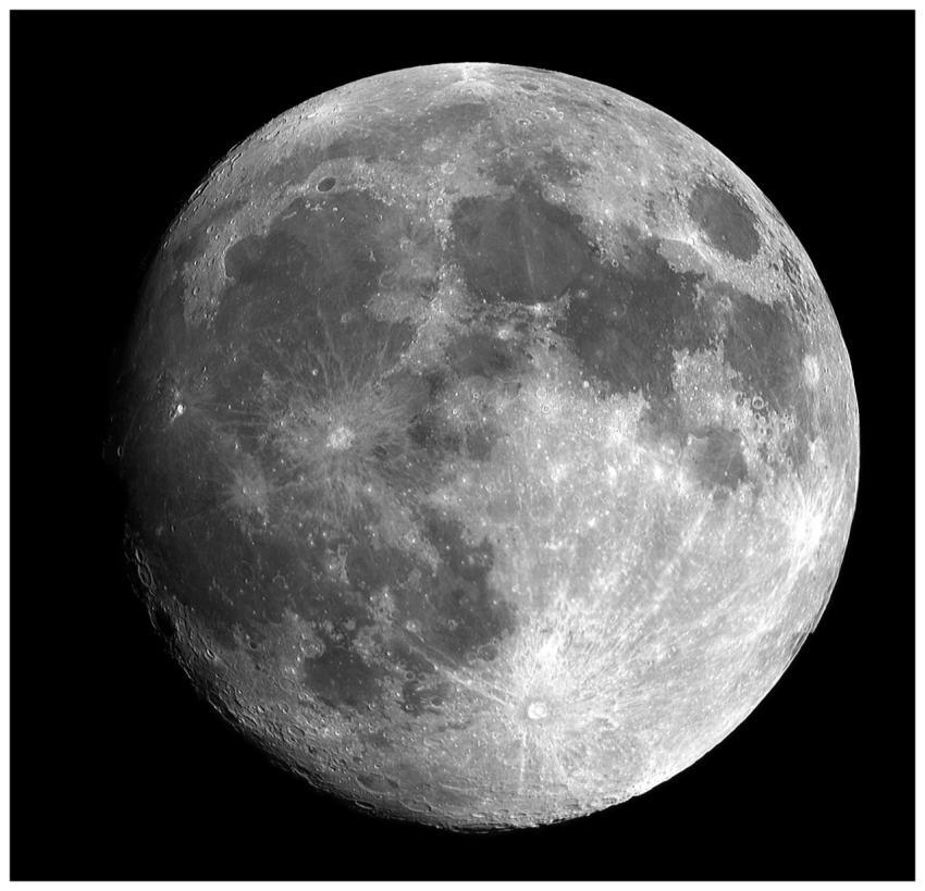Captivating black and white image of the full moon