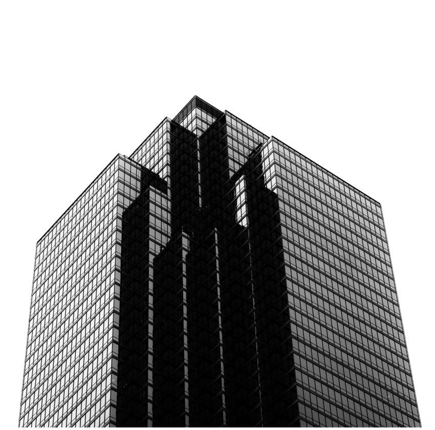 Stunning black and white shot of a Dallas skyscrap