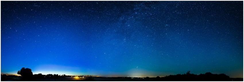 Panoramic view of a starry sky over the Swedish co