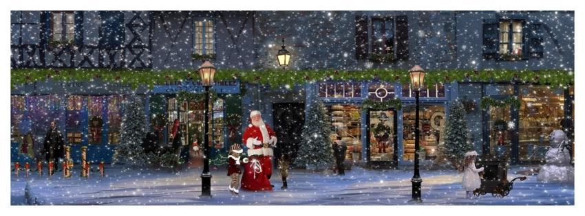 Christmas Road Snow Children