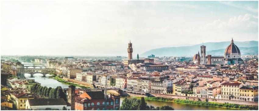 Stunning panoramic landscape of Florence, Italy sh
