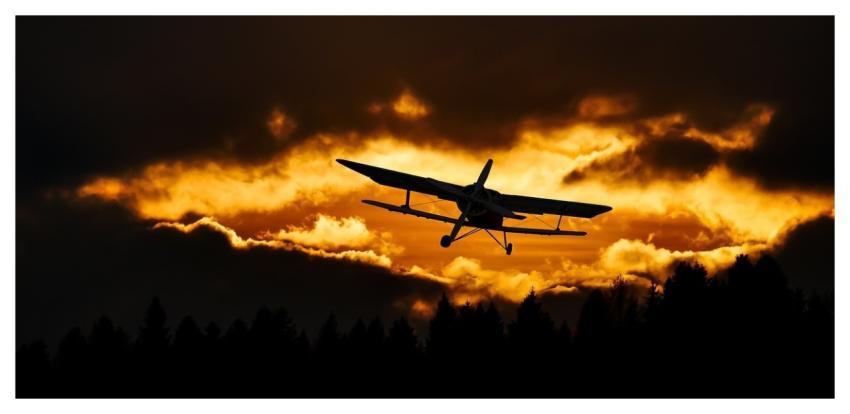 Aircraft Flight Sunset Clouds