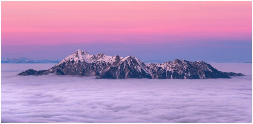 Breathtaking view of a snow-covered mountain peak