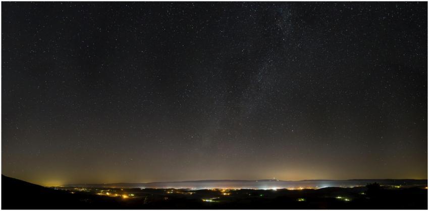 A breathtaking view of a starry night sky over an