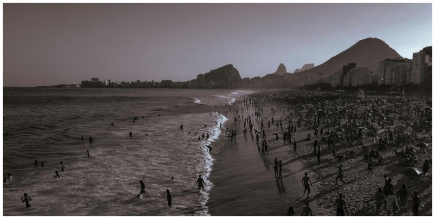 Aerial view of Copacabana Beach in Rio de Janeiro