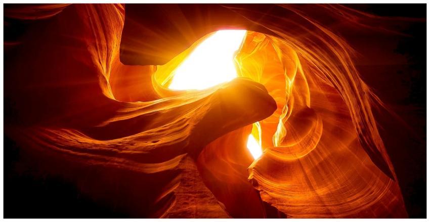 Beautiful rock formations illuminated by sunlight