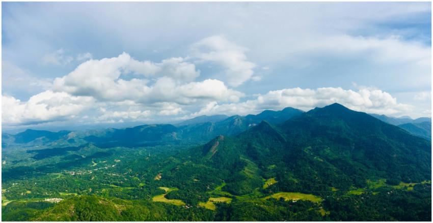 An expansive view of verdant mountains and valleys