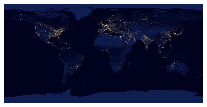 World Map Satellite Image Continents
