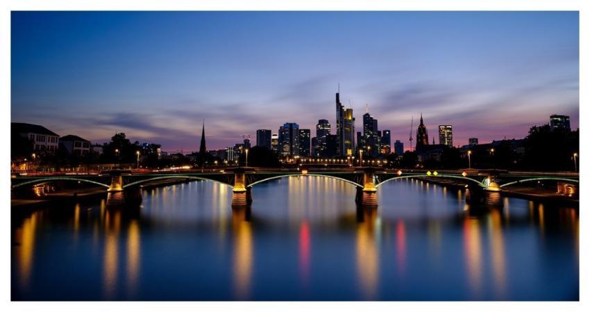 Frankfurt Bridge River Night