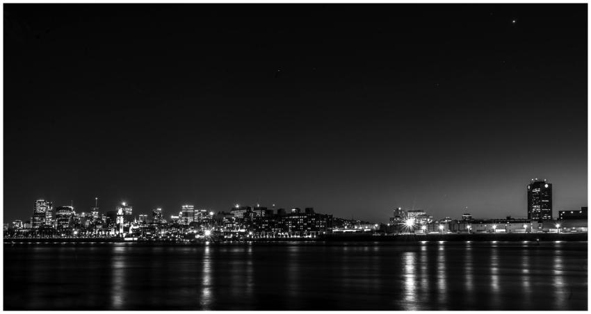 Stunning black and white panoramic view of Montrea