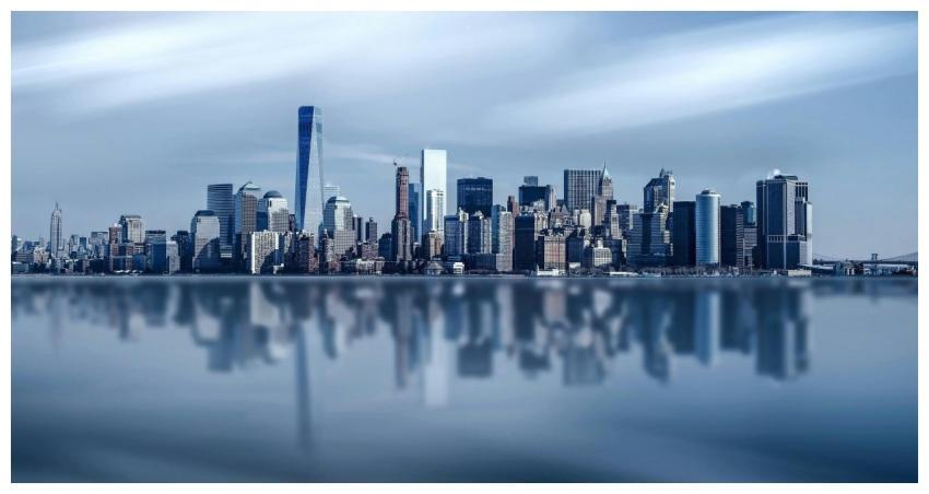 Stunning New York City skyline with modern skyscra