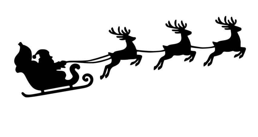 Christmas Motif Silhouette Santa Claus Reindeer