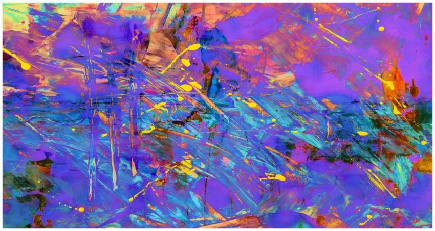 Dynamic abstract painting with bold, vibrant color