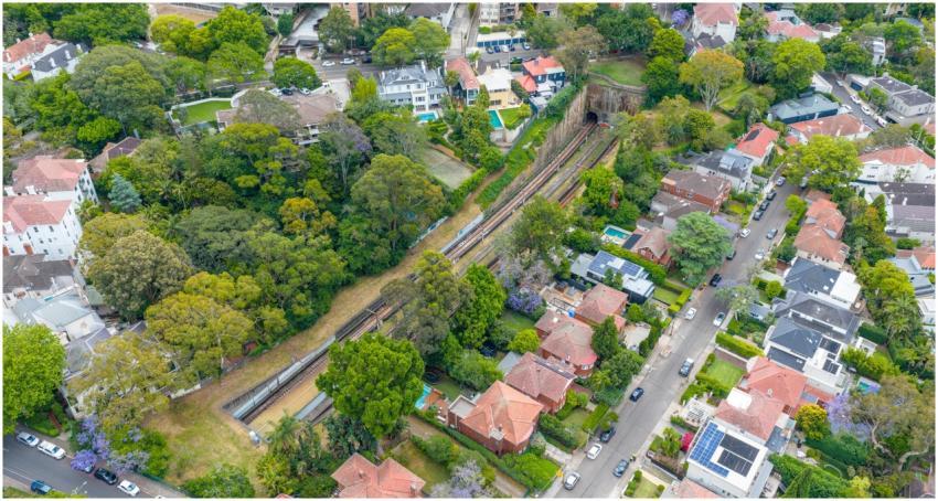 Aerial Suburban Sydney Railway