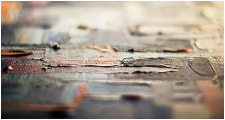 Detailed view of textured oil painting showcasing