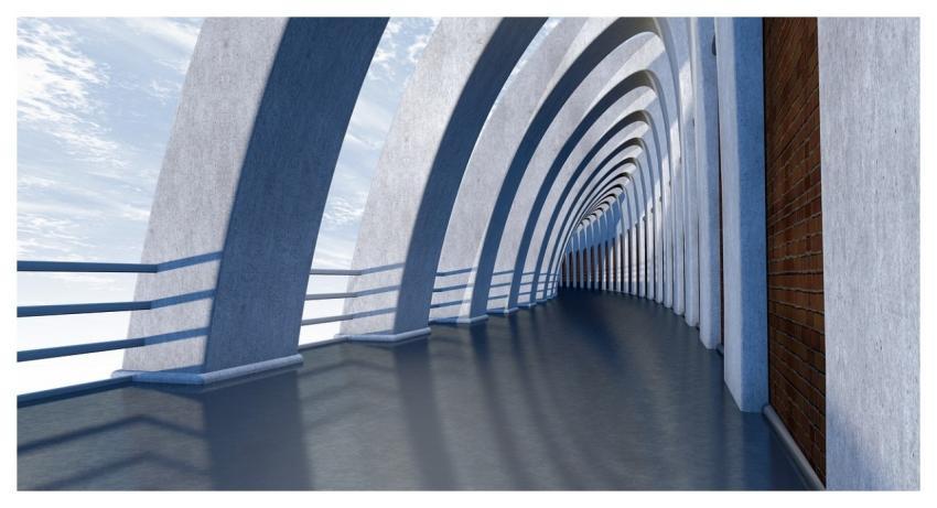 Architecture Corridor Modern Perspective