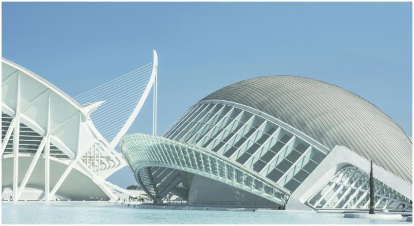 Futuristic design of Valencia's City of Arts and S