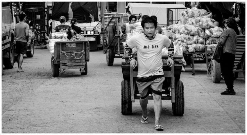 Street Vendor Pulling Cart