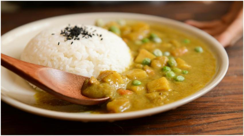 A delicious plate of creamy vegetable curry served