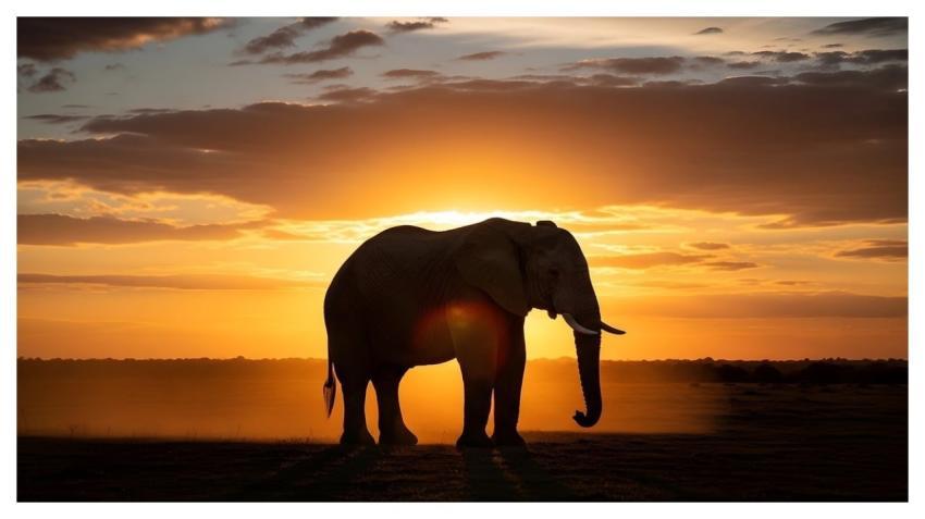 Elephant Africa Sunset Silhouette
